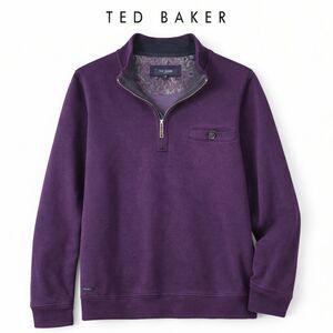 Ted Baker London Purple 1/4 Zip Pullover Sweater Mens Size 5 Large